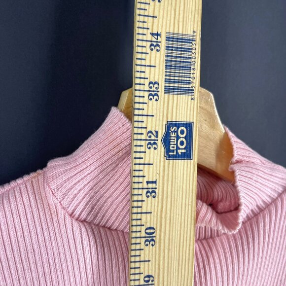 Pretty Knit USA Sleeveless Ribbed Knit Pink Midi Dress with Mock Neck - Picture 5 of 5